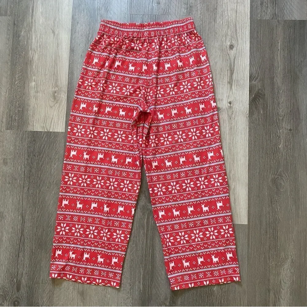 Cat & Jack Pajama Pants Red White Holiday Medium Boys